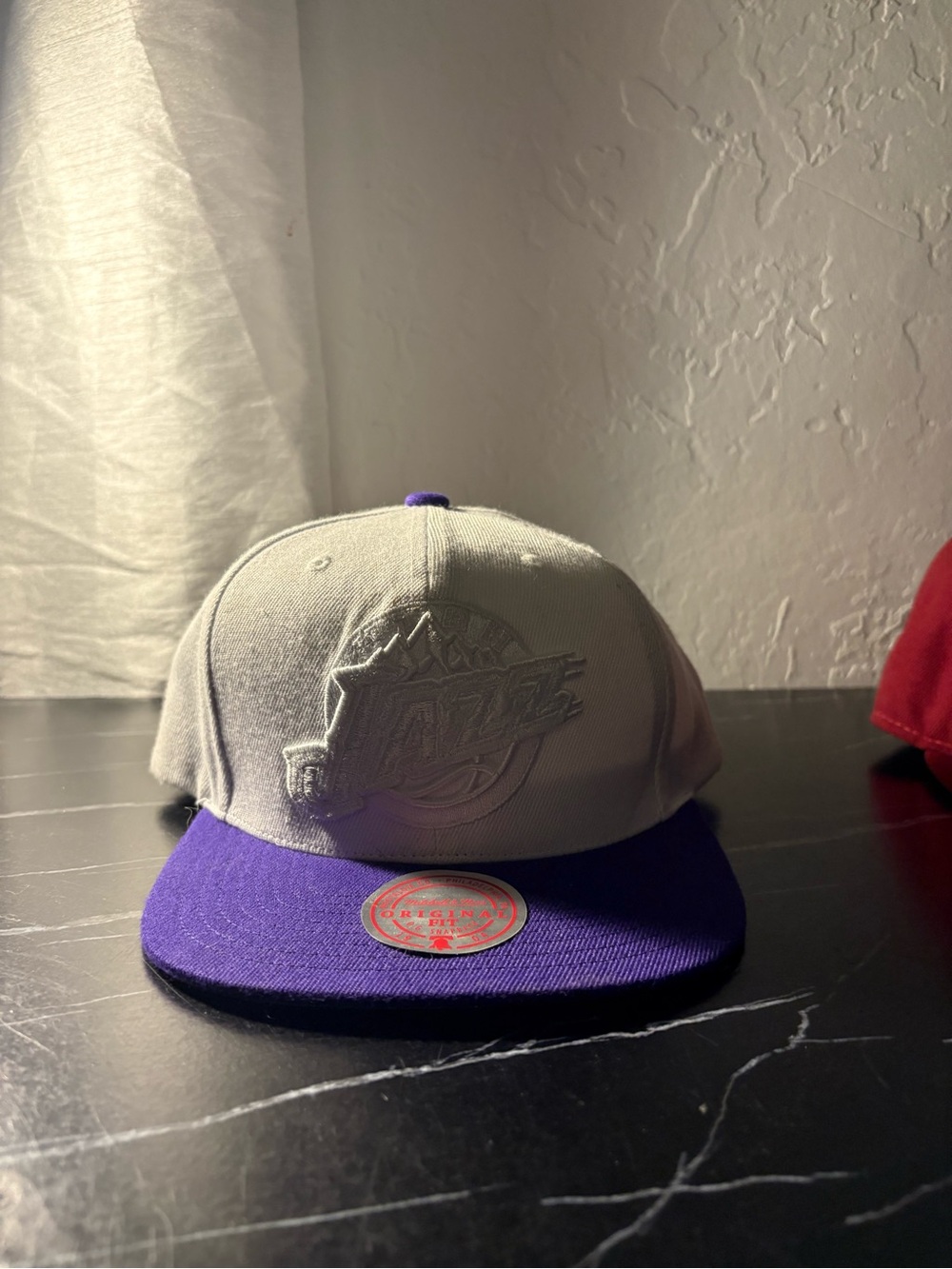 Mitchell & Ness Gray and Purple Utah Jazz Snapback Hat